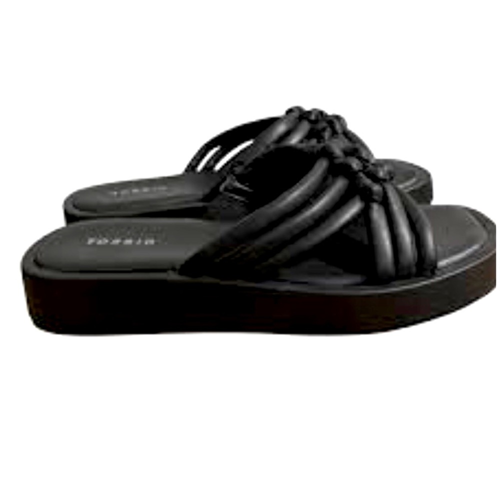 NWT TORRID Braided Sandals Slides Black Size 11WW